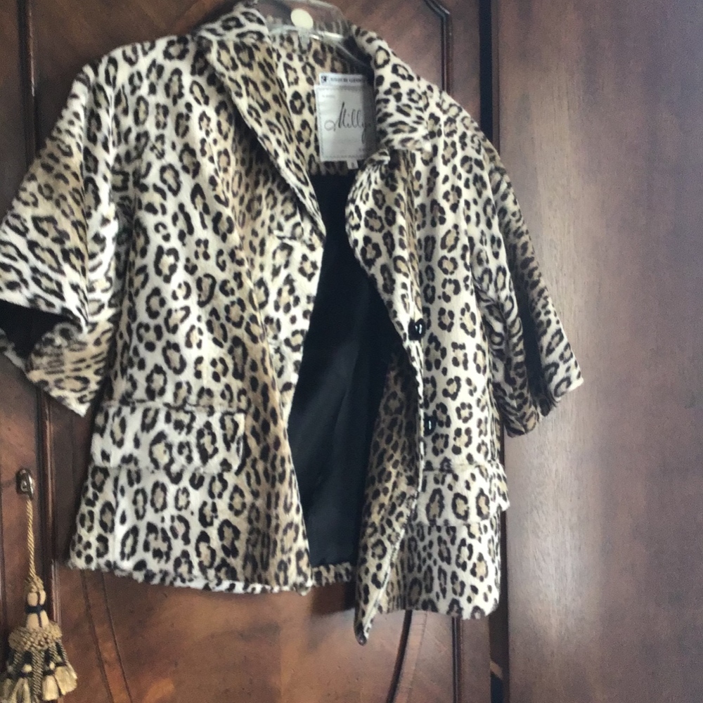 Milly animal print cropped jacket